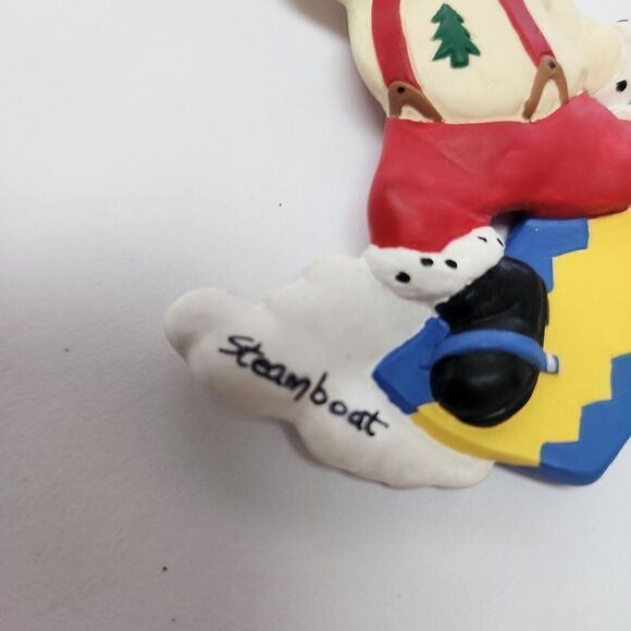 Surfing Santa Ceramic Christmas Ornament from Steamboat Springs, Colorado - Picture 2 of 3